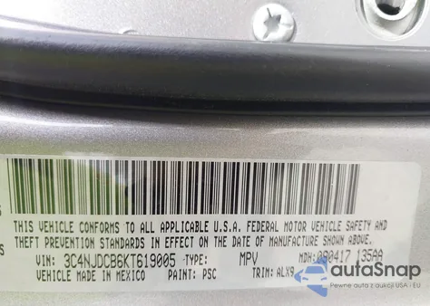 2019 Jeep Compass Limited 4X4 z USA, uszkodzony, nr VIN 3C4NJDCB6KT619005